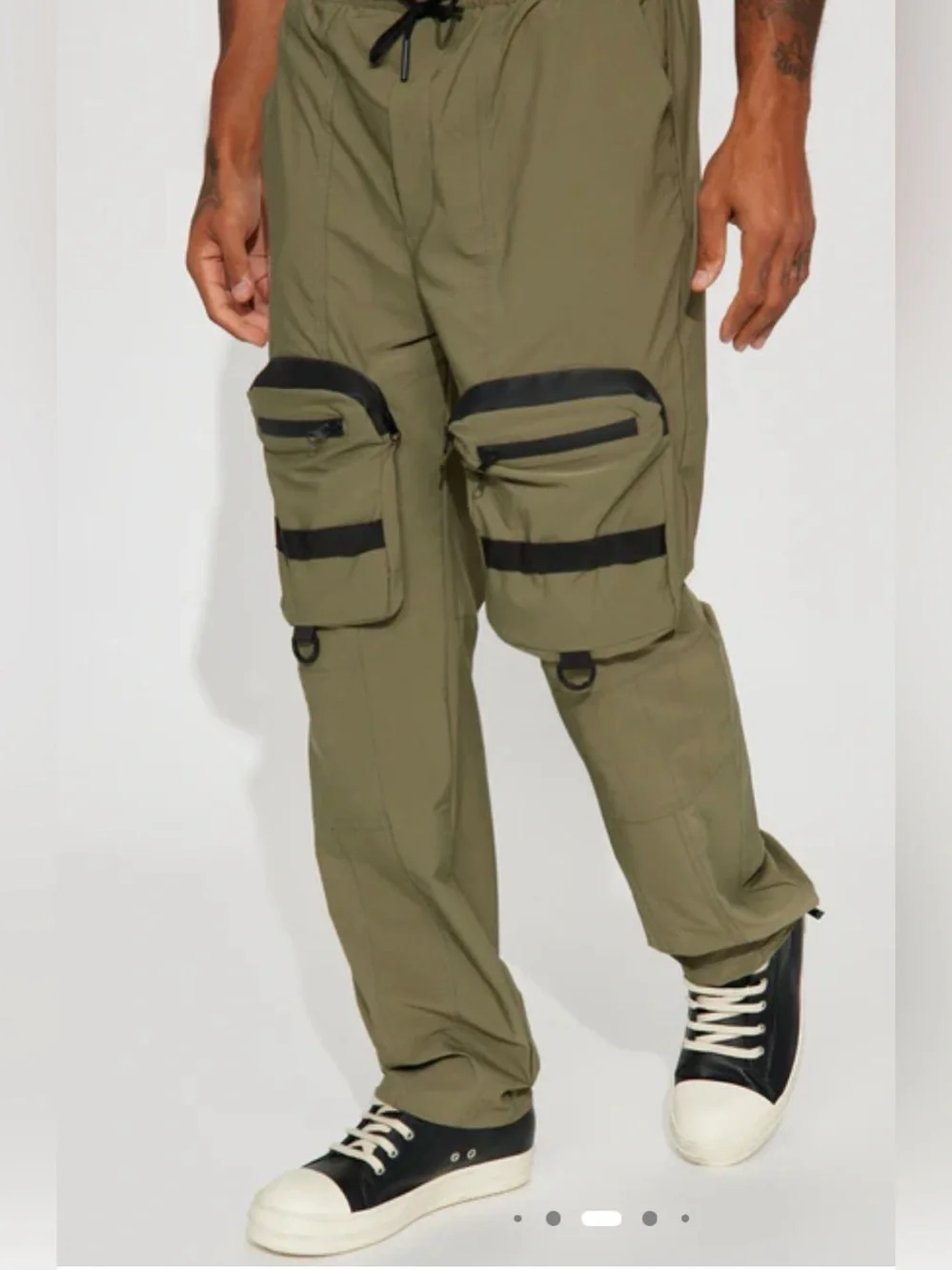 American Stitch Nylon Cargo Pants Olive Green Medium NWT Techwear Gorpcore
